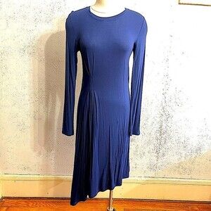 NWT BCBGMAXAZRIA Korrina Classic Blue Long Sleeve Asymmetrical Hem Dress Size M
